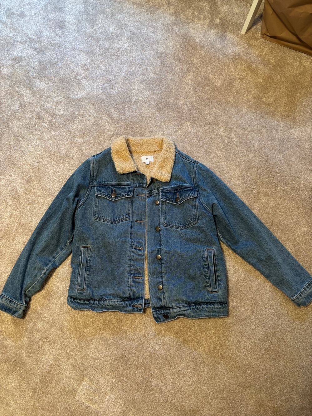 Womens Blue Denim Jacket with Faux Fur Lining